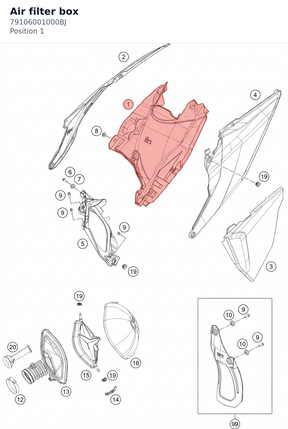 Diagram preview: Air filter box (79106001000BJ)