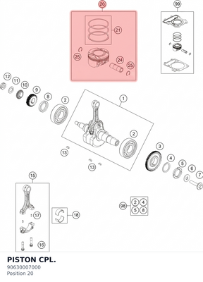 Diagram preview: PISTON CPL. (90630007000)