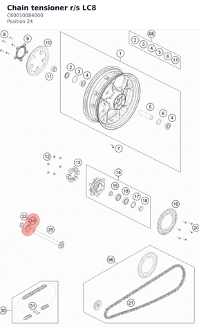 Diagram preview: Chain tensioner  r/s LC8 (C60010084000)