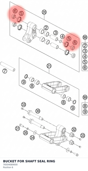 Diagram preview: BUCKET FOR SHAFT SEAL RING (76504089000)