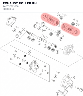 Diagram preview: EXHAUST ROLLER RH (A42037063000)
