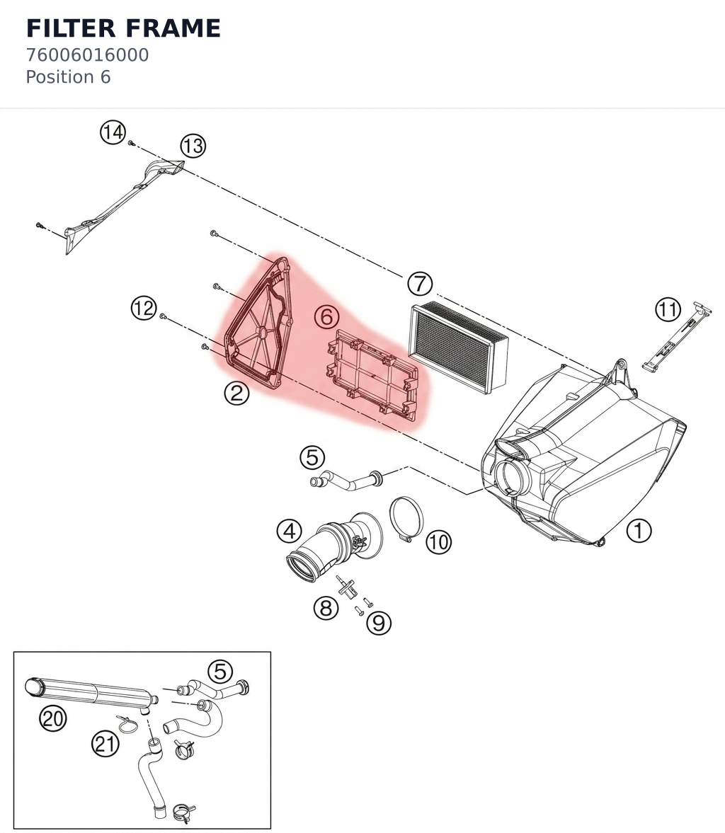Diagram preview: FILTER FRAME (76006016000)