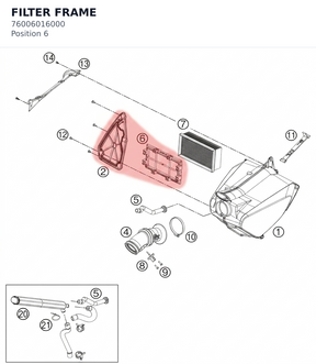 Diagram preview: FILTER FRAME (76006016000)