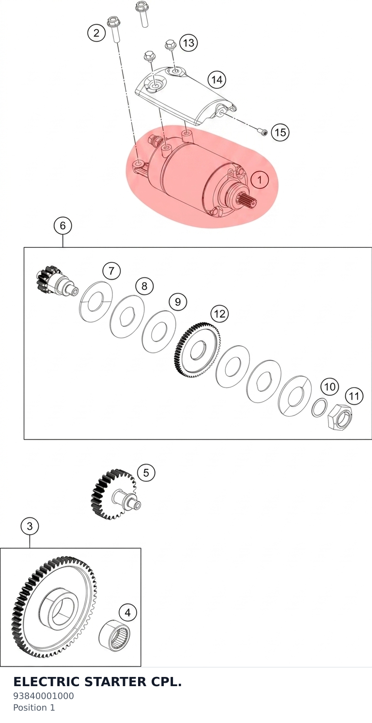 Diagram preview: ELECTRIC STARTER CPL. (93840001000)