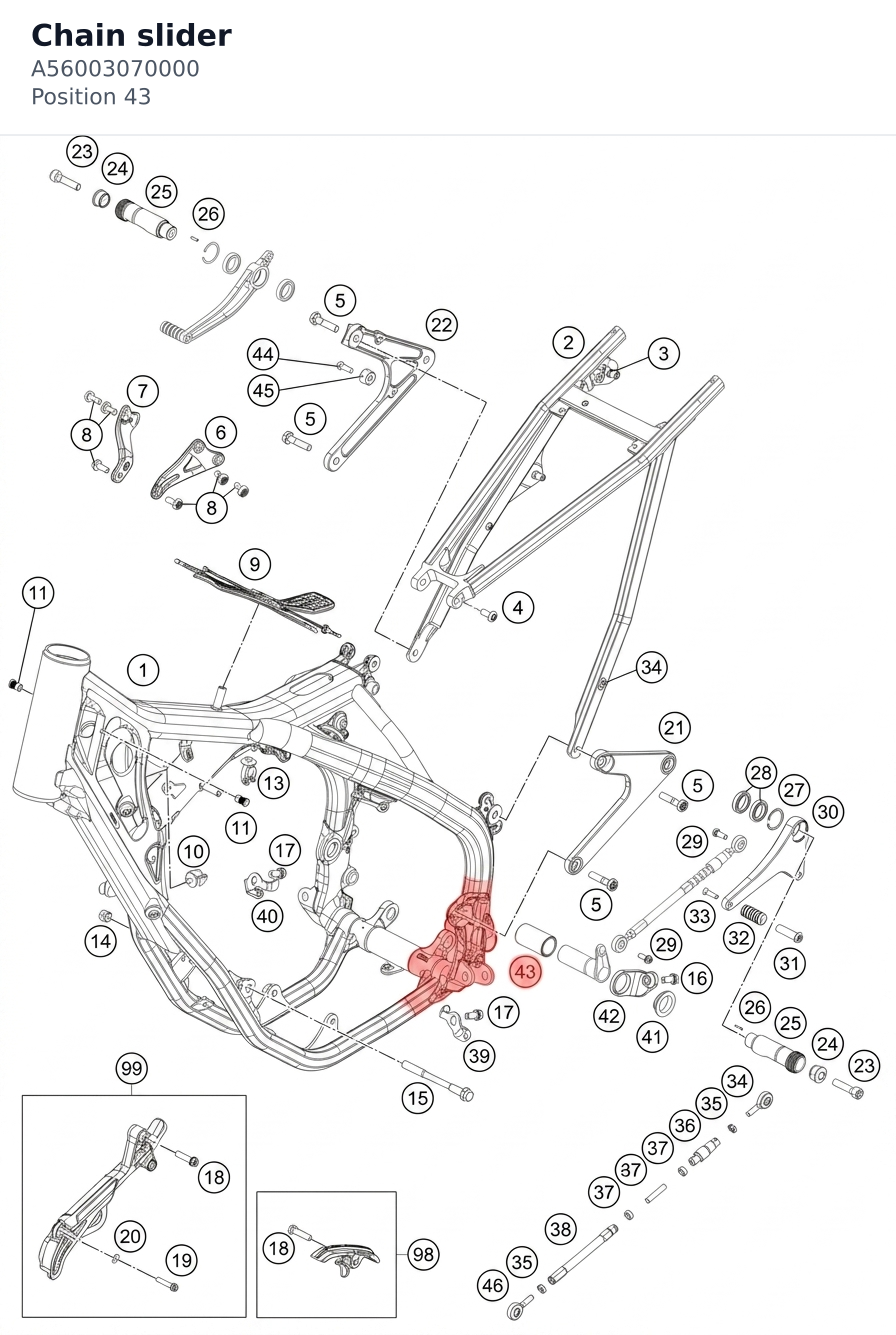 Diagram preview: Chain slider (A56003070000)