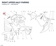 RIGHT UPPER HALF-FAIRING 48010601B diagram position