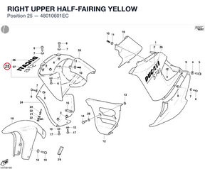 RIGHT UPPER HALF-FAIRING YELLOW 48010601EC diagram position