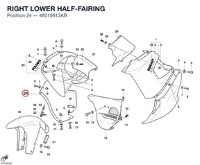 RIGHT LOWER HALF-FAIRING 48010612AB diagram position