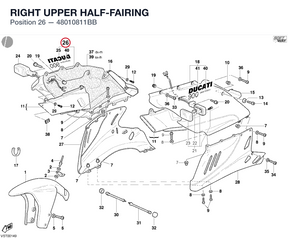 RIGHT UPPER HALF-FAIRING 48010811BB diagram position