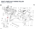 RIGHT LOWER HALF-FAIRING YELLOW