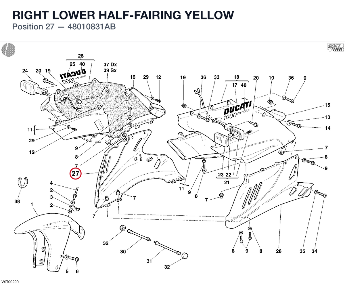 RIGHT LOWER HALF-FAIRING YELLOW