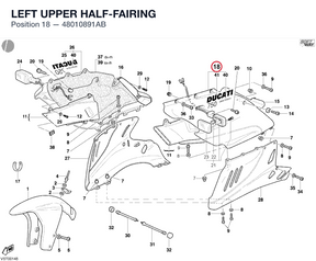 LEFT UPPER HALF-FAIRING 48010891AB diagram position