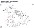 RIGHT LOWER HALF-FAIRING 48011161AB diagram position