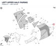 LEFT UPPER HALF-FAIRING 48011261AK diagram position