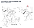 LEFT UPPER HALF-FAIRING BLACK