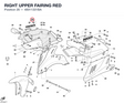 RIGHT UPPER FAIRING RED 48011331BA diagram position