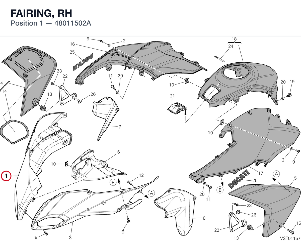 FAIRING, RH 48011502A diagram position