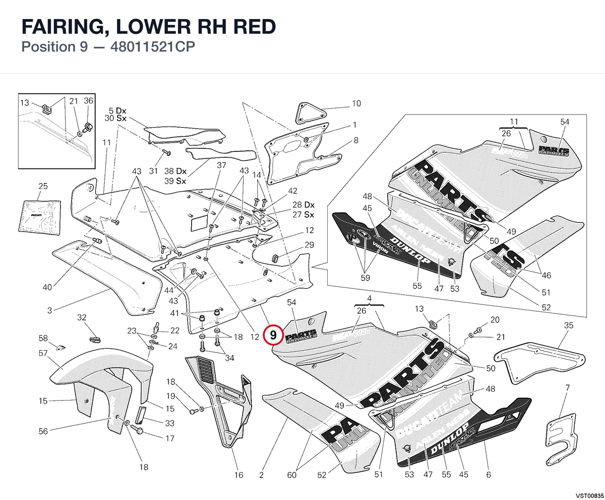 FAIRING, LOWER RH RED