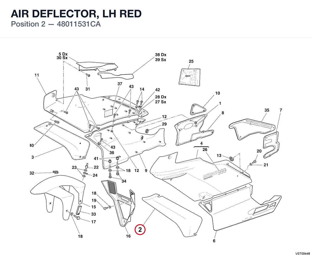 AIR DEFLECTOR, LH RED