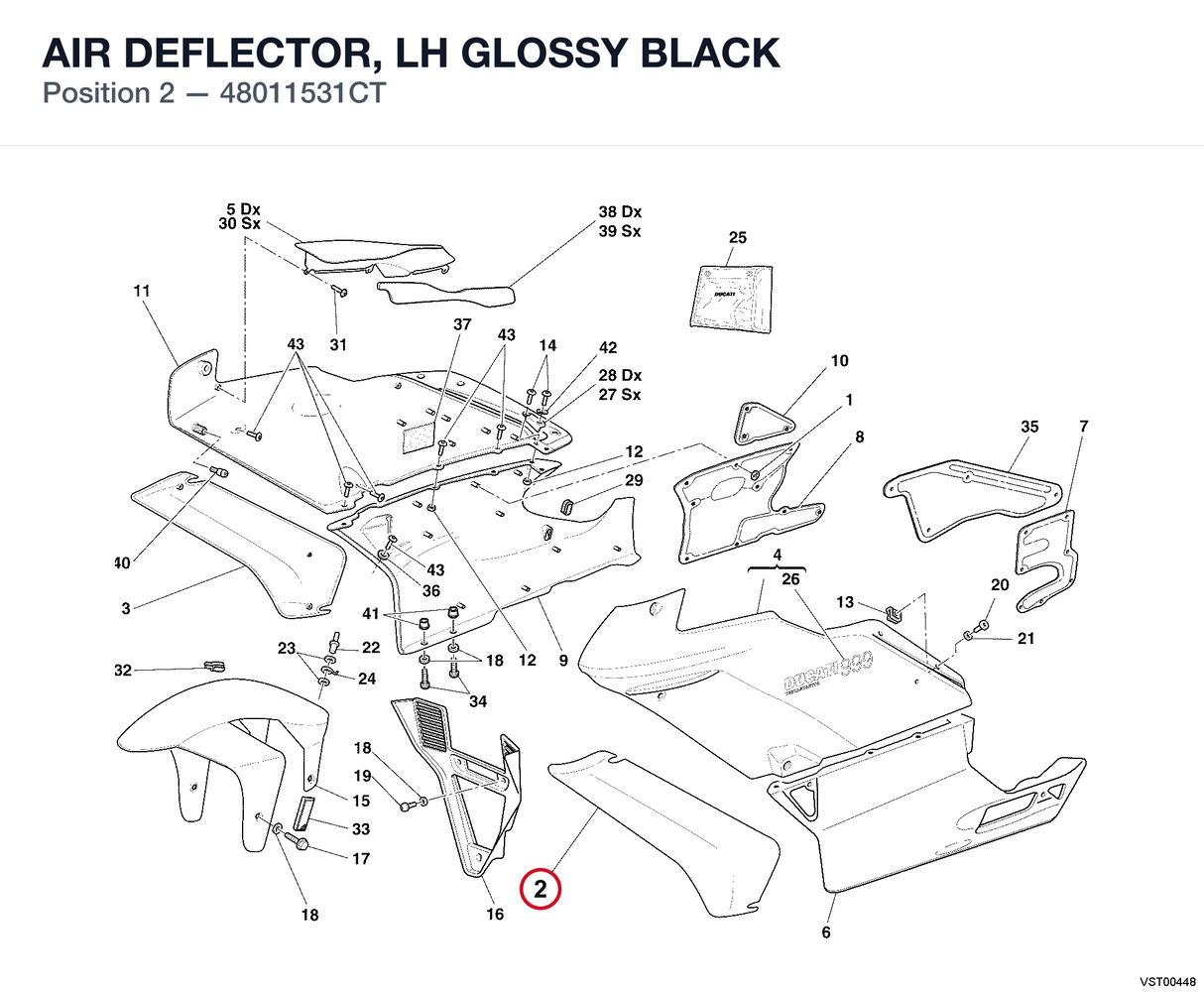 AIR DEFLECTOR, LH GLOSSY BLACK