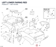 LEFT LOWER FAIRING RED 48011551BA diagram position