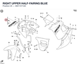 RIGHT UPPER HALF-FAIRING BLUE