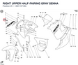 RIGHT UPPER HALF-FAIRING GRAY SENNA 48011571BG diagram position