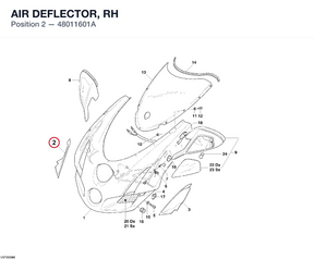 AIR DEFLECTOR, RH 48011601A diagram position