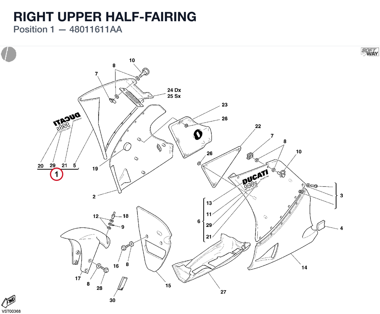 RIGHT UPPER HALF-FAIRING