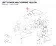 LEFT LOWER HALF-FAIRING YELLOW 48011731BB diagram position