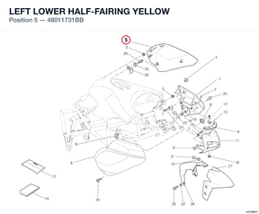 LEFT LOWER HALF-FAIRING YELLOW 48011731BB diagram position