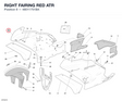 RIGHT FAIRING RED ATR 48011751BA diagram position