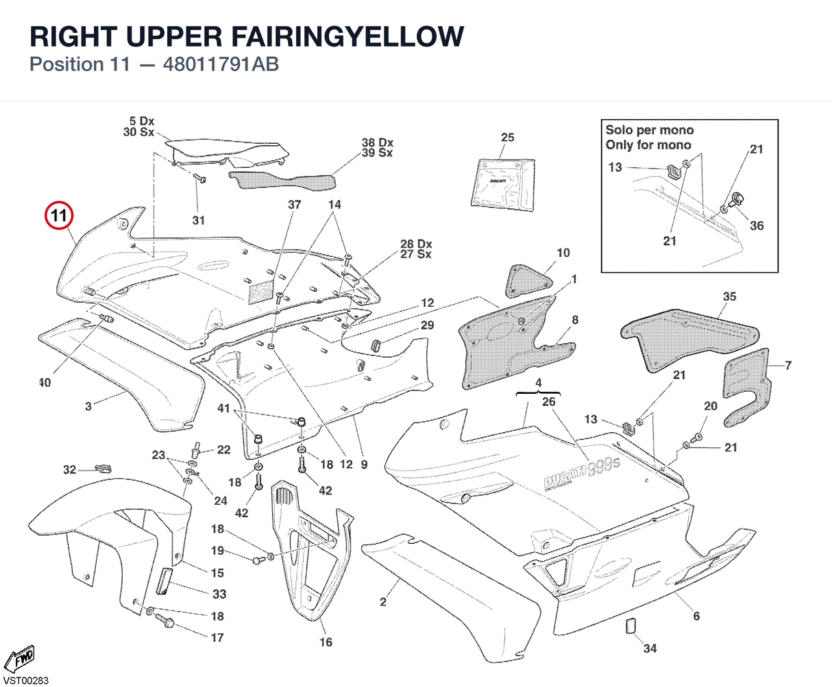 RIGHT UPPER FAIRINGYELLOW