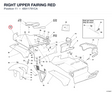 RIGHT UPPER FAIRING RED 48011791CA diagram position