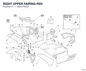 RIGHT UPPER FAIRING RED 48011791CA diagram position