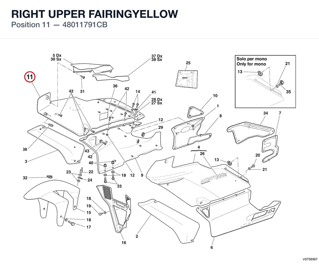 RIGHT UPPER FAIRINGYELLOW