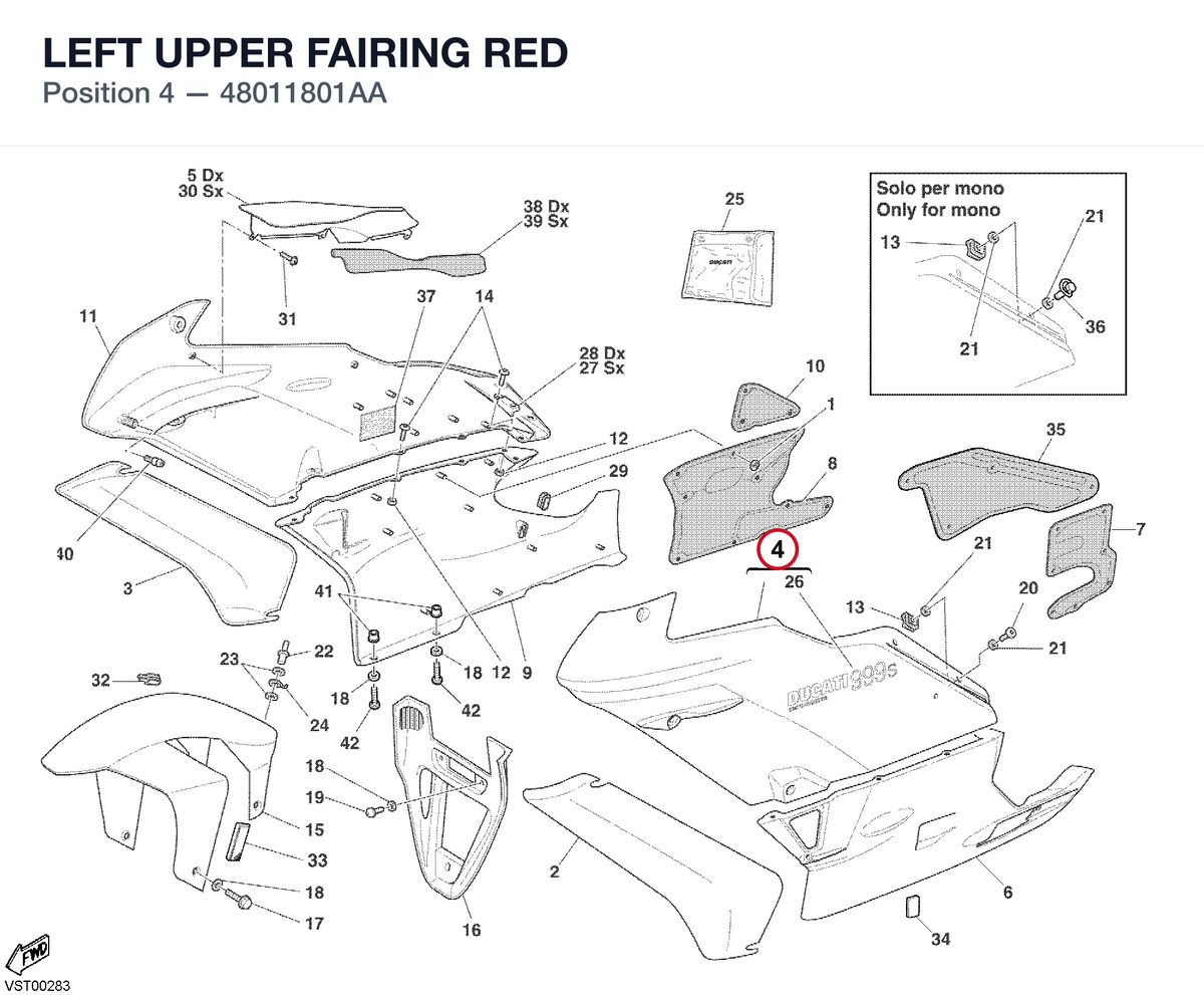 LEFT UPPER FAIRING RED
