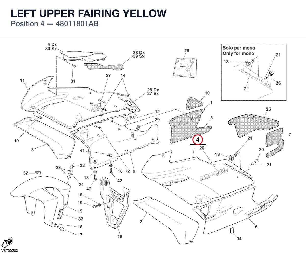 LEFT UPPER FAIRING YELLOW