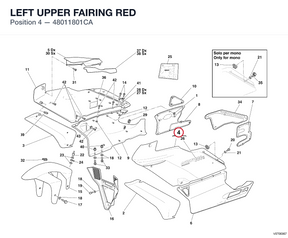LEFT UPPER FAIRING RED 48011801CA diagram position