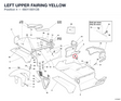 LEFT UPPER FAIRING YELLOW 48011801CB diagram position