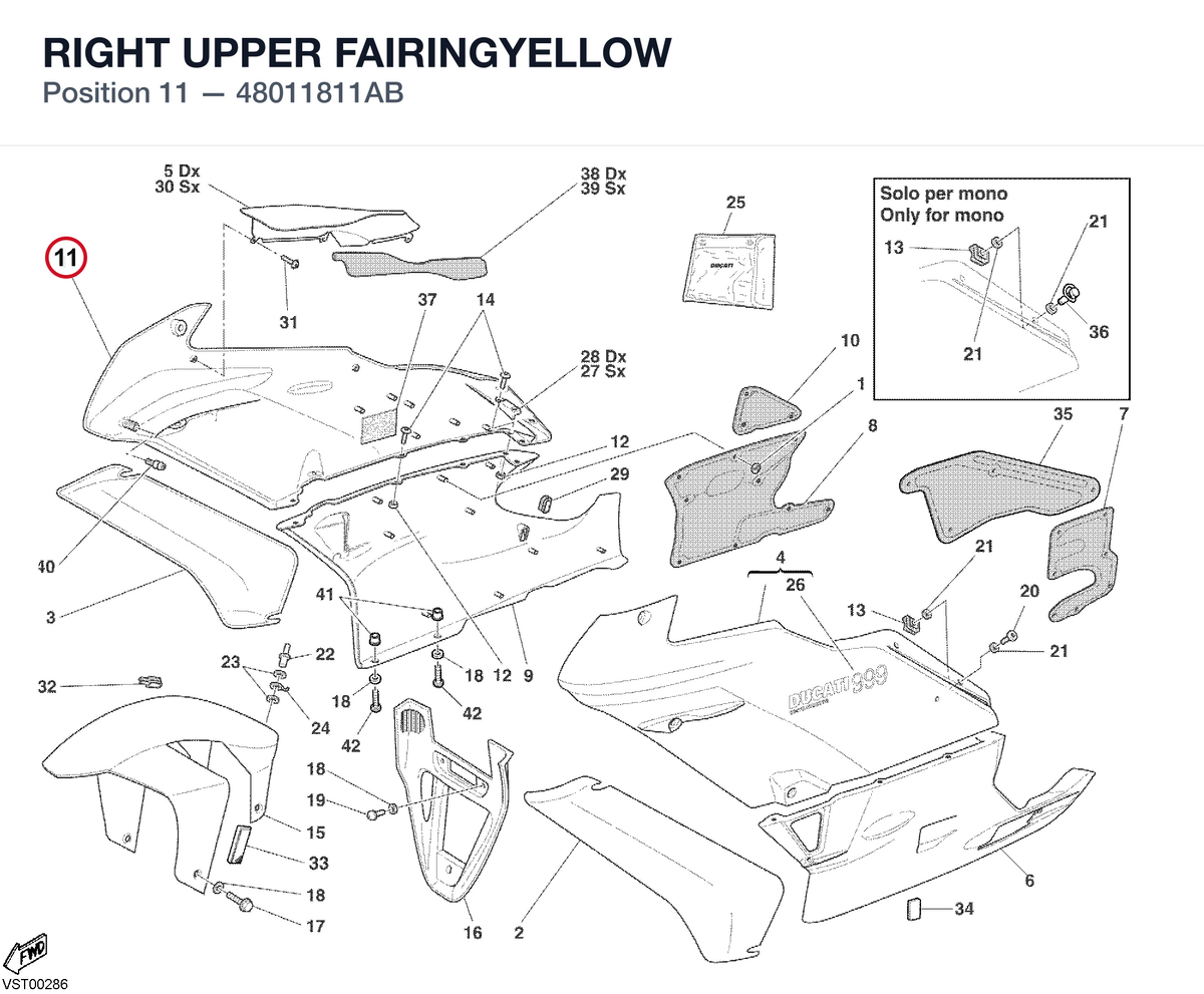 RIGHT UPPER FAIRINGYELLOW