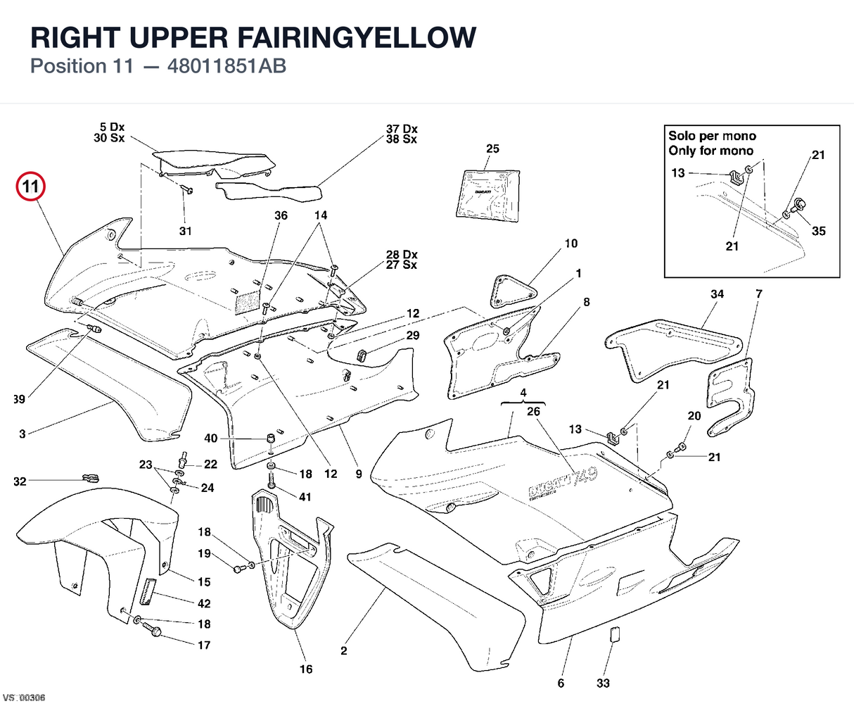RIGHT UPPER FAIRINGYELLOW