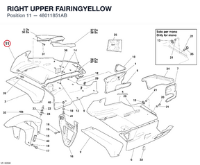 RIGHT UPPER FAIRINGYELLOW