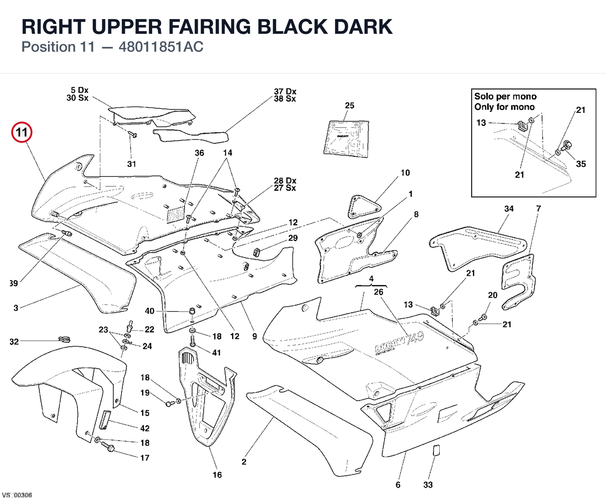 RIGHT UPPER FAIRING BLACK DARK