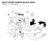 RIGHT UPPER FAIRING BLACK DARK
