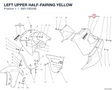 LEFT UPPER HALF-FAIRING YELLOW 48011902AB diagram position