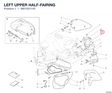 LEFT UPPER HALF-FAIRING 48012011AT diagram position