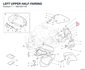 LEFT UPPER HALF-FAIRING 48012011AT diagram position