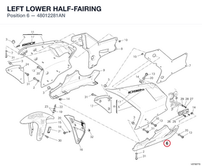 LEFT LOWER HALF-FAIRING 48012281AN diagram position