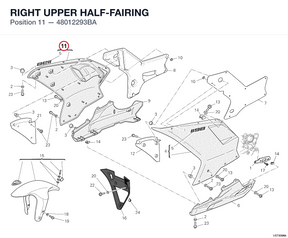 RIGHT UPPER HALF-FAIRING 48012293BA diagram position